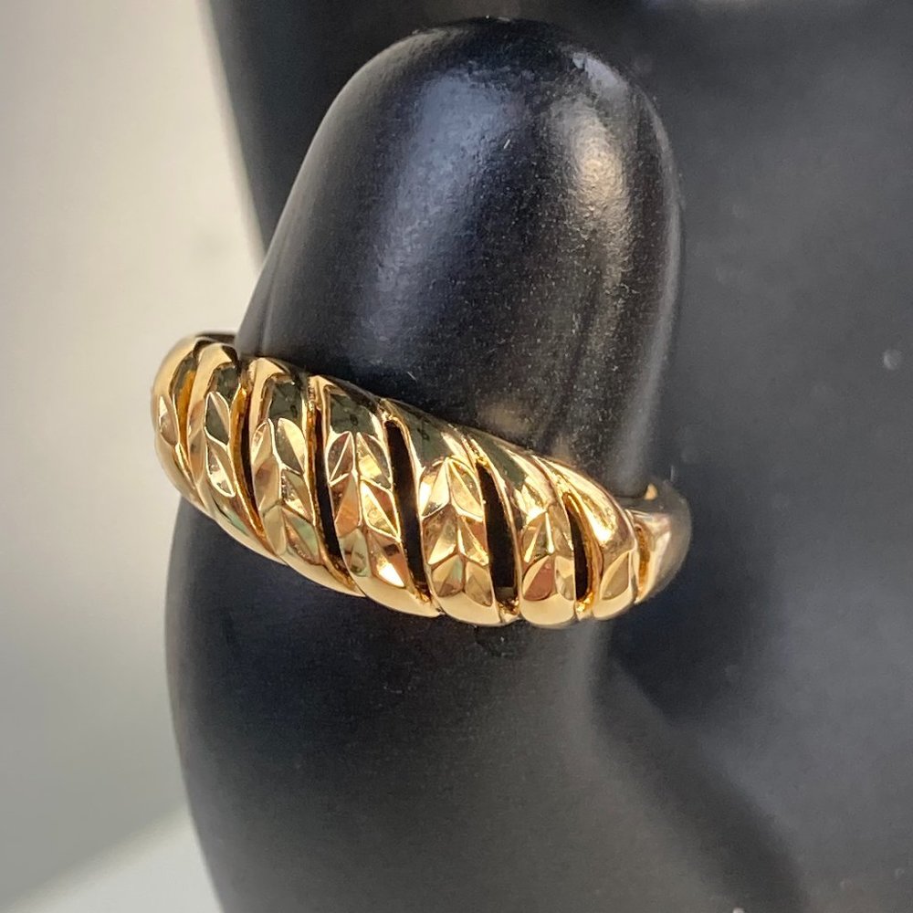 Vintage gold over silver (vermeil) cut-out ring